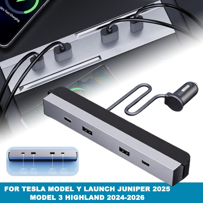 Type C Multiport Adapter - Многопортовый автомобильный адаптер для центральной консоли,
