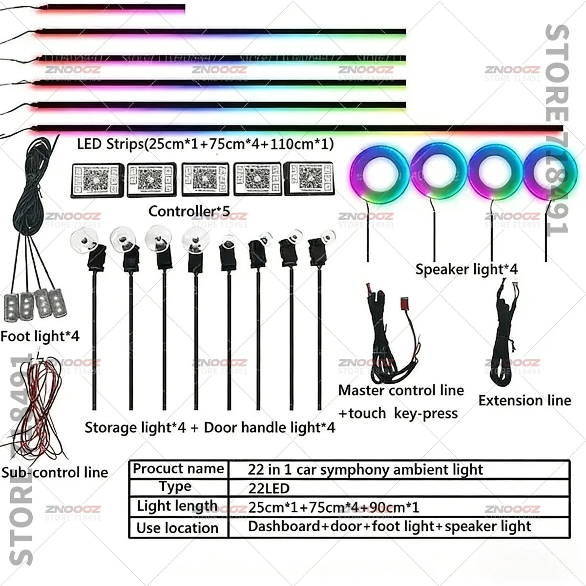 22в1 RGB интерьер автомобиля а – обзор и цена Tech Accessories Renault